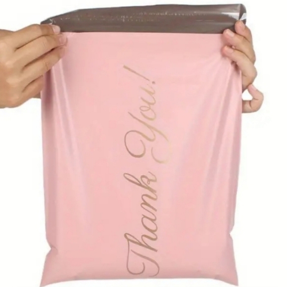 Pink THANK YOU Polymailer Waterproof Tearproof Mailing Bags Small Qty 25hp🔥🔥🔥 - Picture 2 of 6